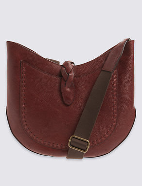 Leather Plait Detail Saddle Bag Image 2 of 6