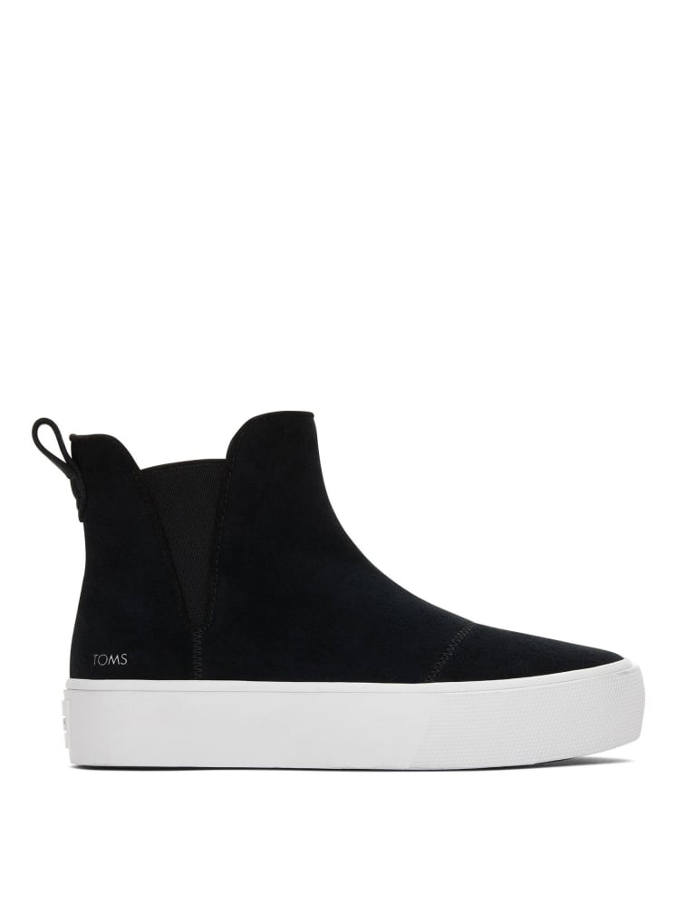 Black suede platform trainers store