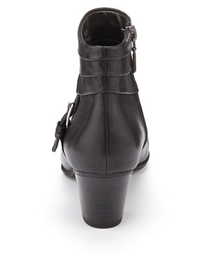 Leather Pleated Ankle Boots Image 2 of 5