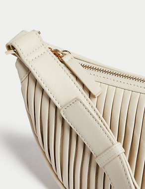 Leather Pleated Sling Cross Body Bag Image 2 of 5