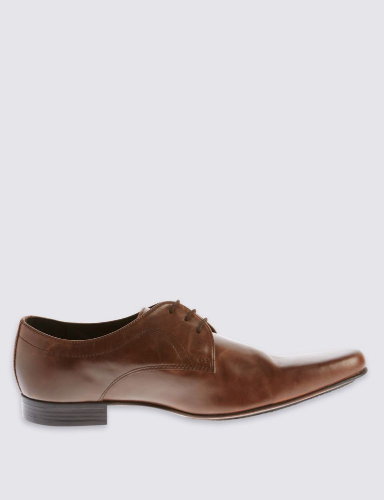 Leather Pointed Derby Lace-up Shoes 4 of 6