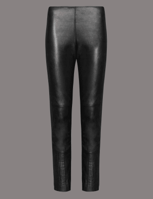 m&s leather look leggings