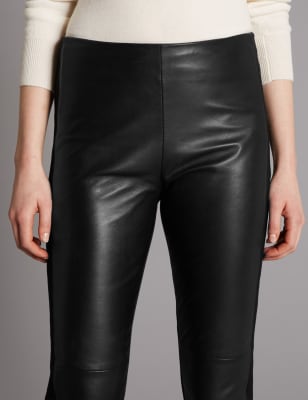 m&s leather look leggings