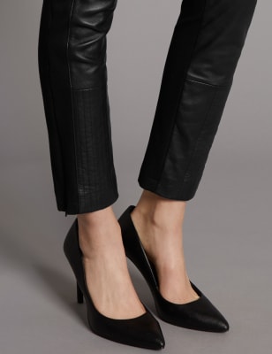 m&s leather look leggings