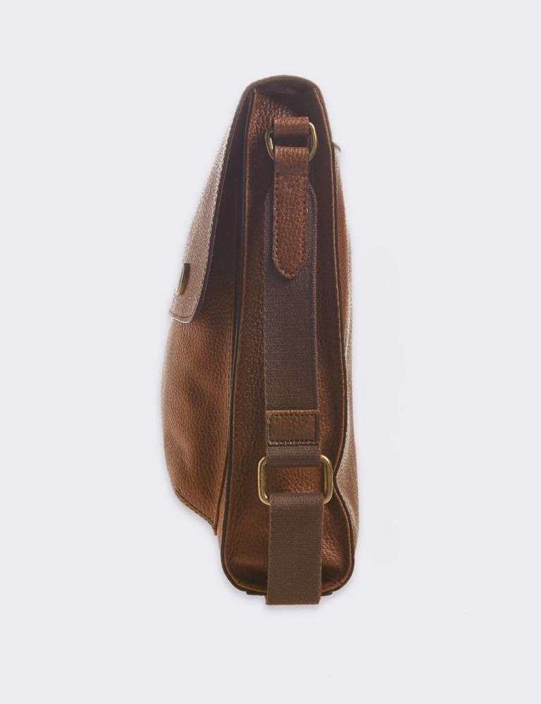 Leather Press Stud Messenger Bag 3 of 5