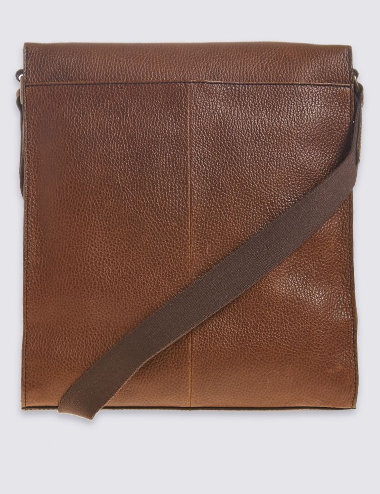 Leather Press Stud Messenger Bag 4 of 5