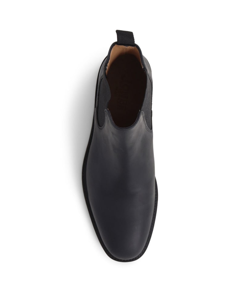 Mens black leather pull on boots sale