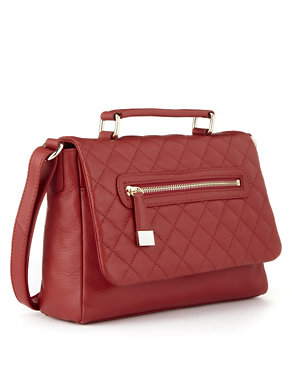 Leather Quilted Cross Body Bag Image 2 of 5