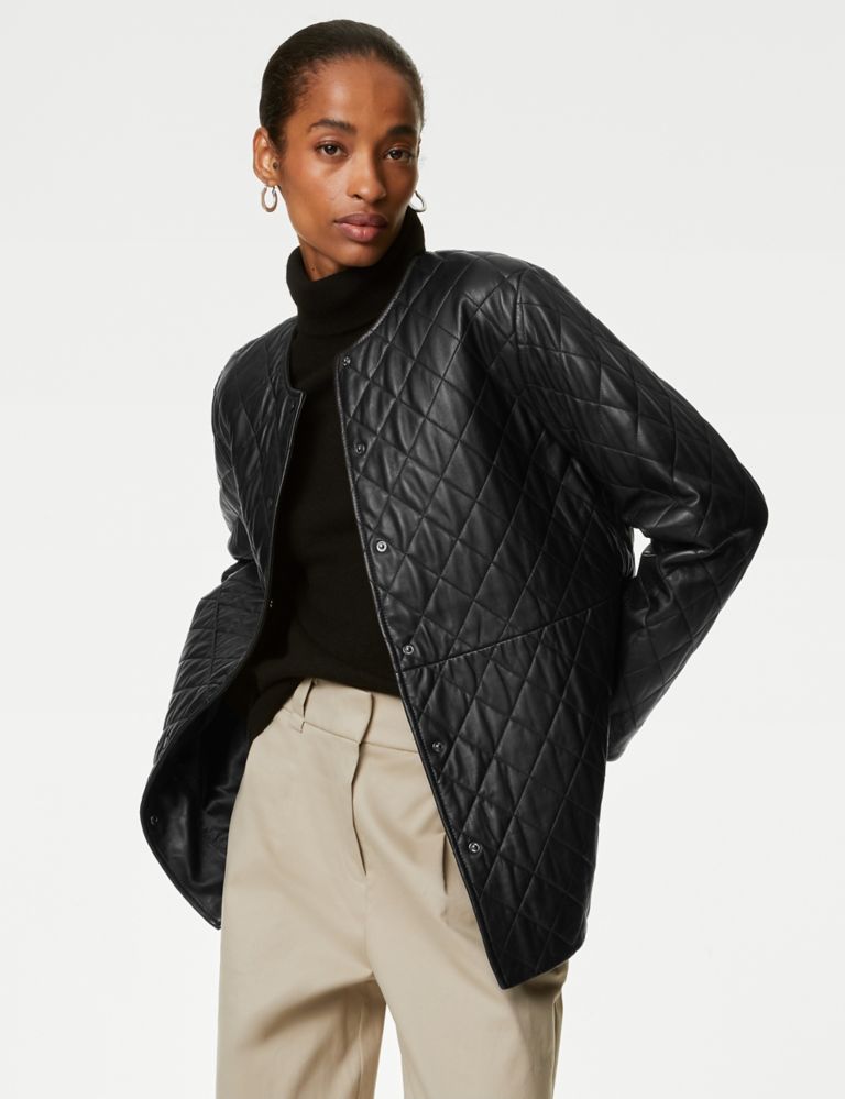 Leather Quilted Jacket | Autograph | M&S