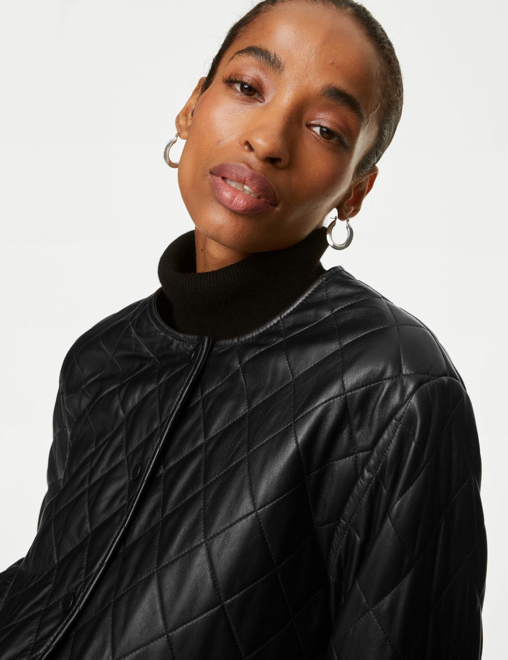 Leather Quilted Jacket | Autograph | M&S