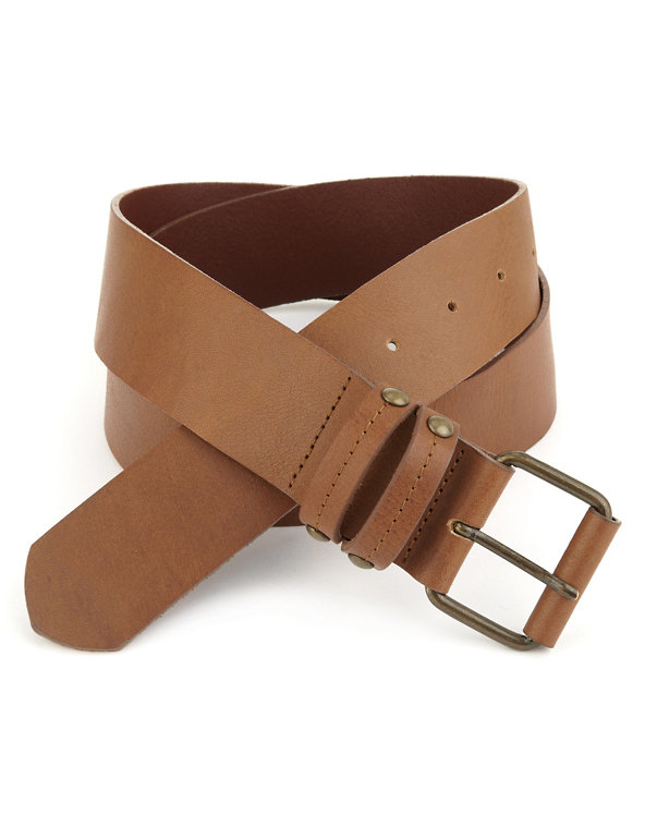 Leather Rectangular Buckle Belt Image 1 of 2