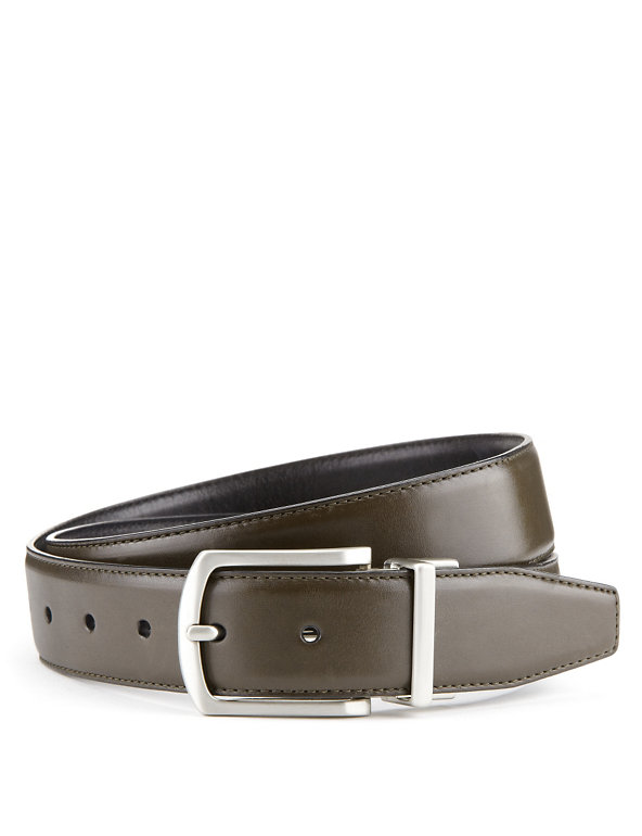 Leather Rectangular Buckle Reversible Belt Image 1 of 1