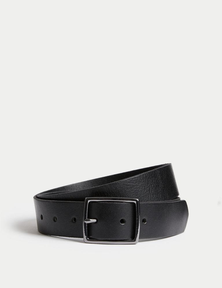 Leather Rectangular Buckle Smart Belt 1 of 2