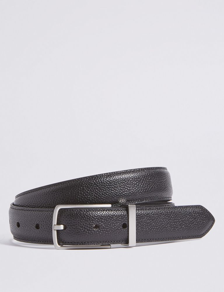 Leather Rectangular Buckle Smart Belt 1 of 3