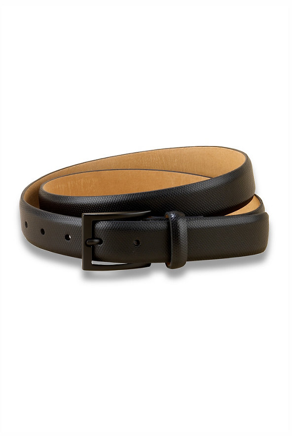 Leather Rectangular Buckle Textured Belt Image 1 of 1