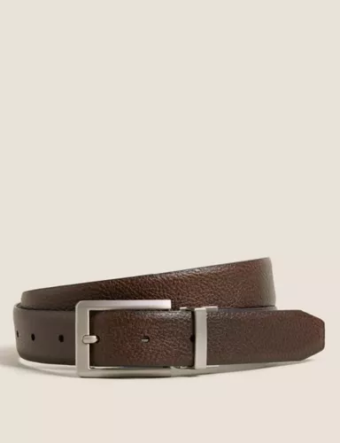 Leather Reversible Textured Belt 2 of 4