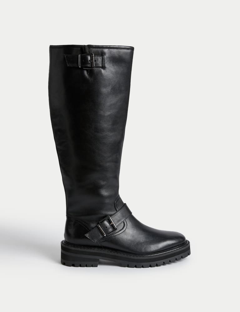 Marks and spencer black knee top high boots