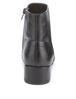 Leather Round Toe Block Heel Ankle Boots with Insolia® Image 2 of 5