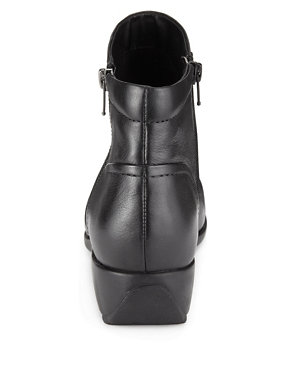 Leather Ruched Ankle Boots | Footglove™ | M&S