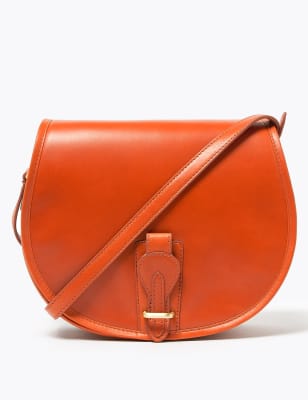 Orange leather cross online body bag