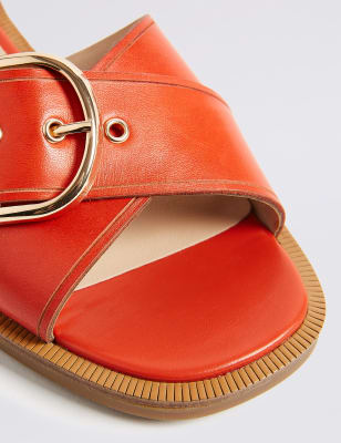 Orange leather hot sale sandals