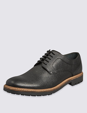 Leather Scotch Grain Lace-up Derby Shoes Image 2 of 6