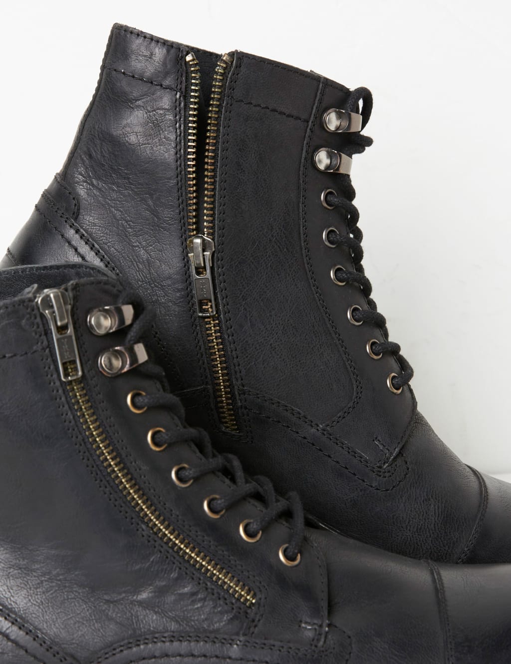 Side zip lace best sale up boots