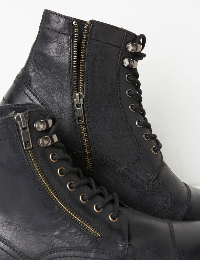 Black leather online casual boots