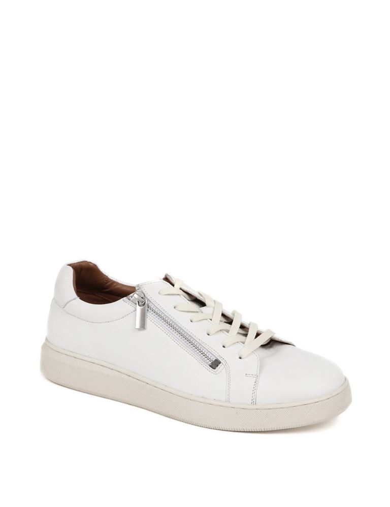 Leather Side Zip Lace Up Trainers 4 of 7
