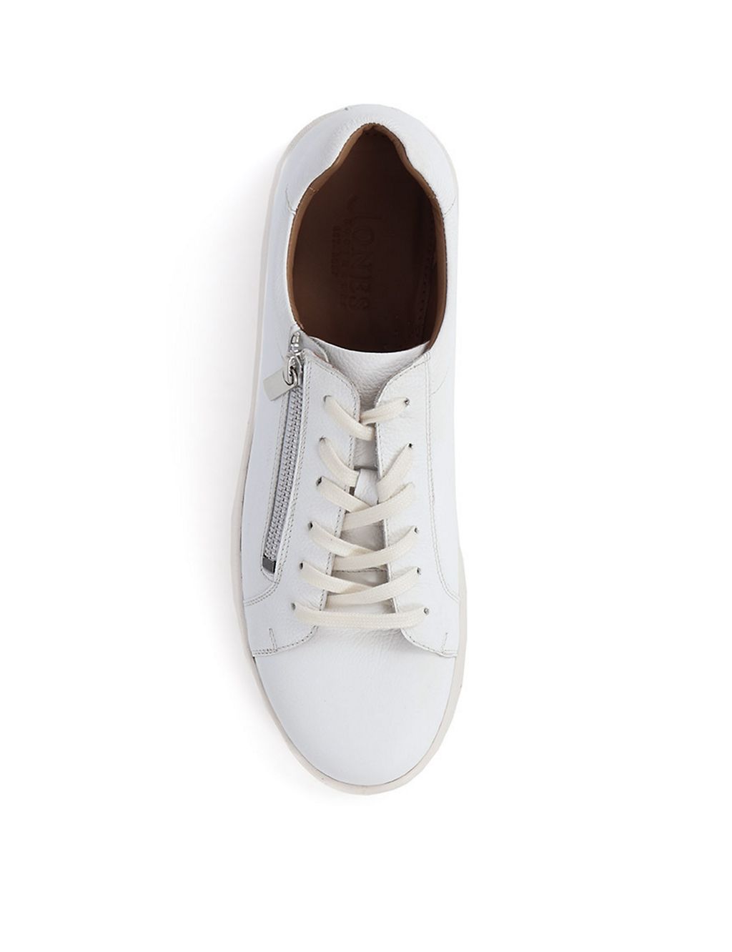 Leather Side Zip Lace Up Trainers 5 of 7