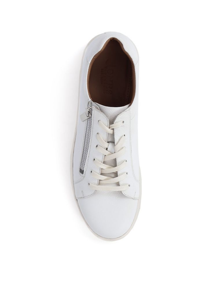Leather Side Zip Lace Up Trainers 7 of 7
