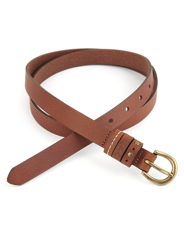 Leather Skinny Belt Image 1 of 2