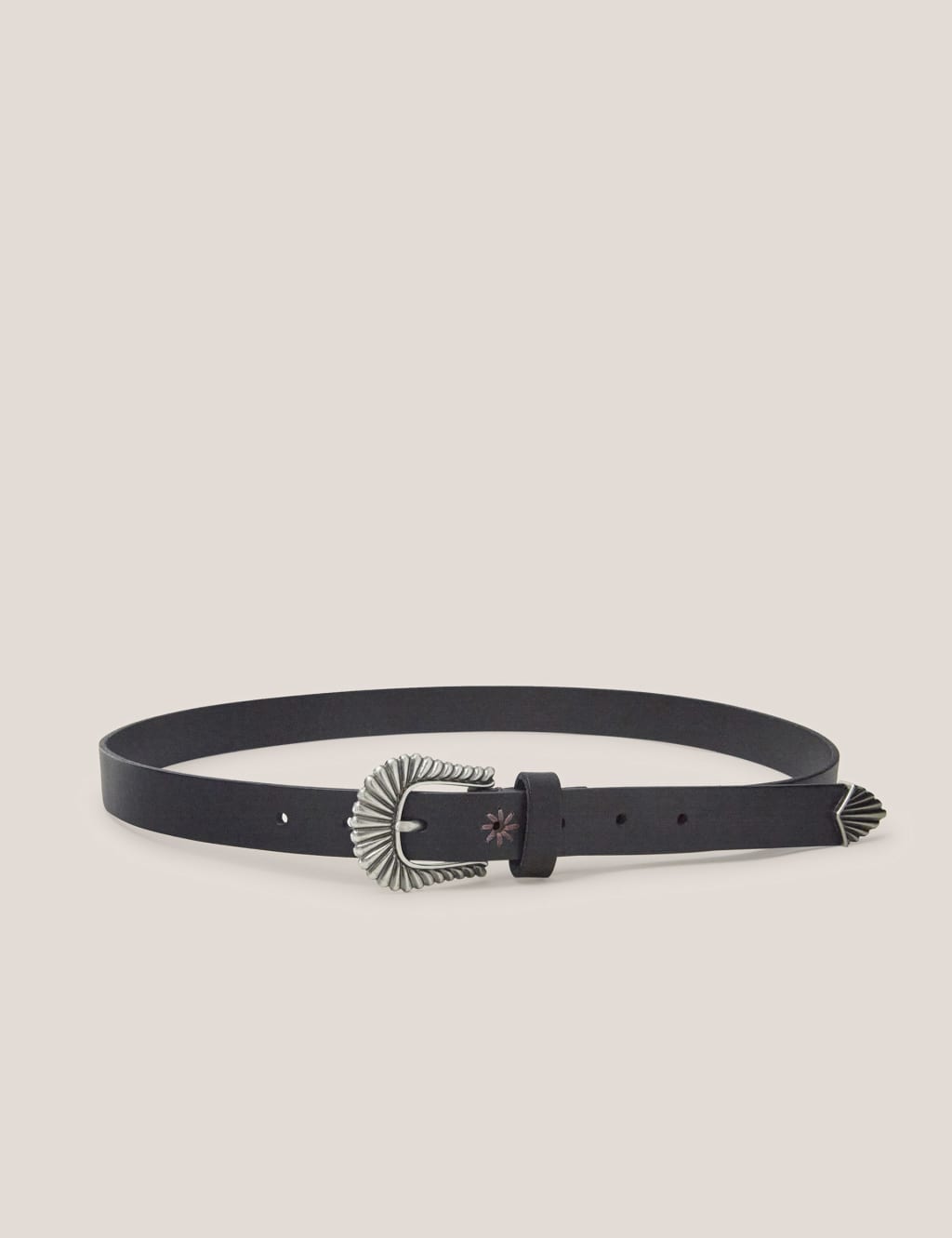 Black skinny top waist belt