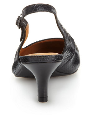 Leather Slingback Court Shoes Image 2 of 4