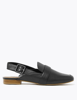 Leather Slingback Loafers Image 2 of 5