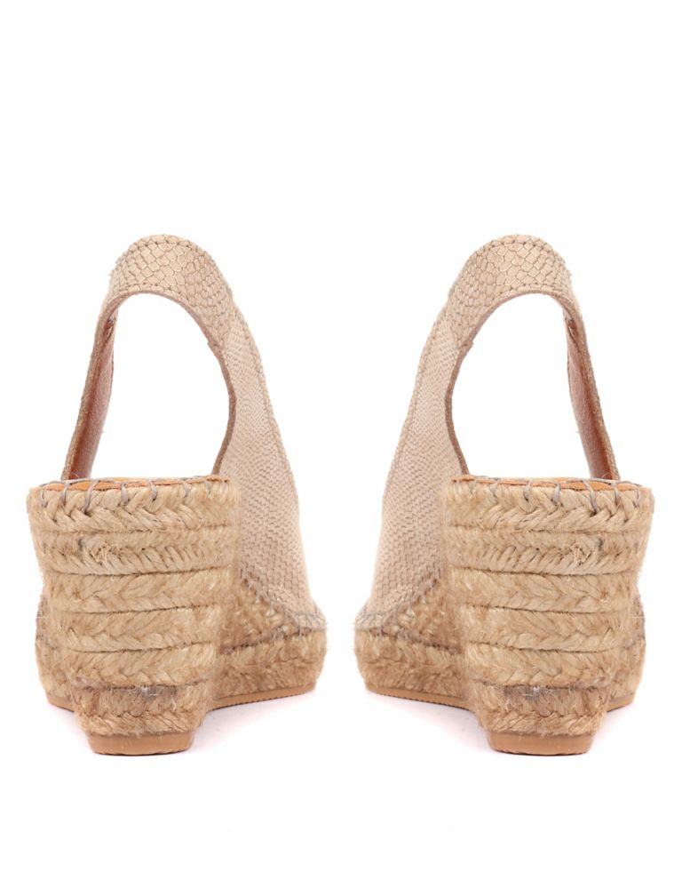 Leather Slingback Wedge Espadrilles 4 of 5