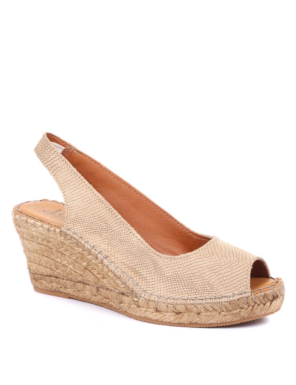 Leather Slingback Wedge Espadrilles 1 of 5