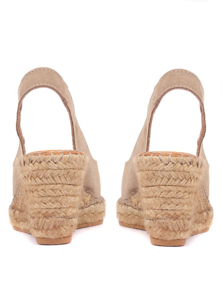 Leather Slingback Wedge Espadrilles 5 of 7