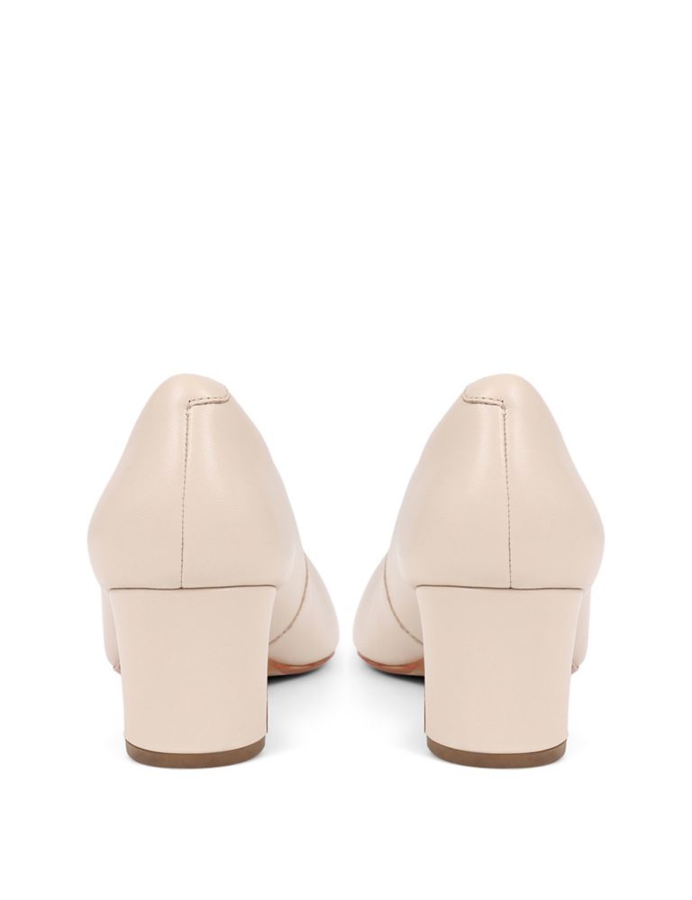 Leather Slip On Block Heel Court Shoes 5 of 7