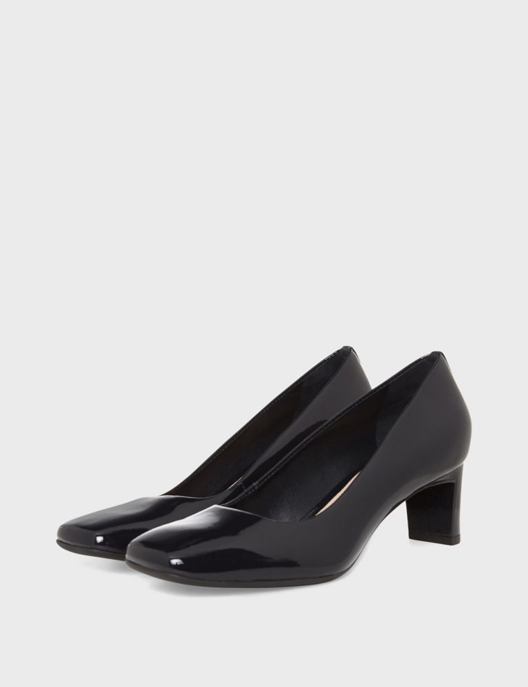 Leather Slip On Block Heel Court Shoes 2 of 6