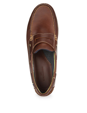 Leather Slip-On Boat Shoes Image 2 of 4