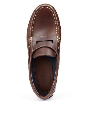Leather Slip-On Boat Shoes Image 2 of 5