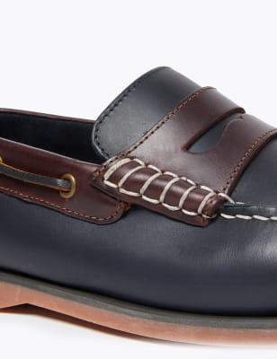 Leather Slip-On Boat Shoes