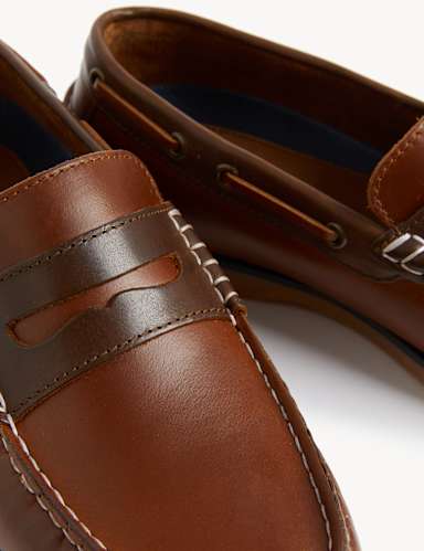 Leather Slip-On Boat Shoes 3 of 4