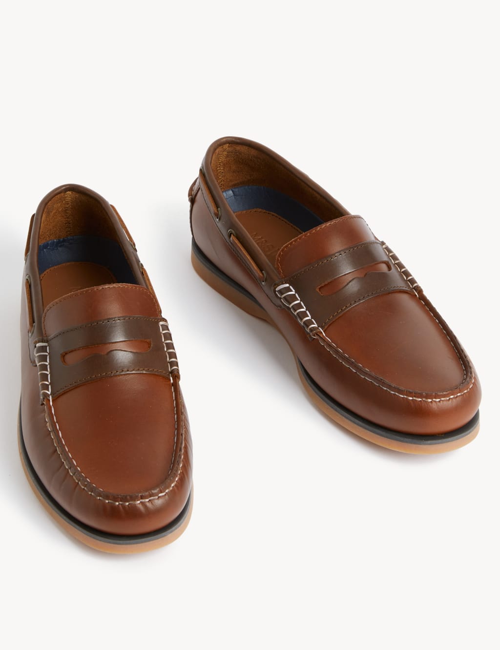 Leather Slip-On Boat Shoes 1 of 4