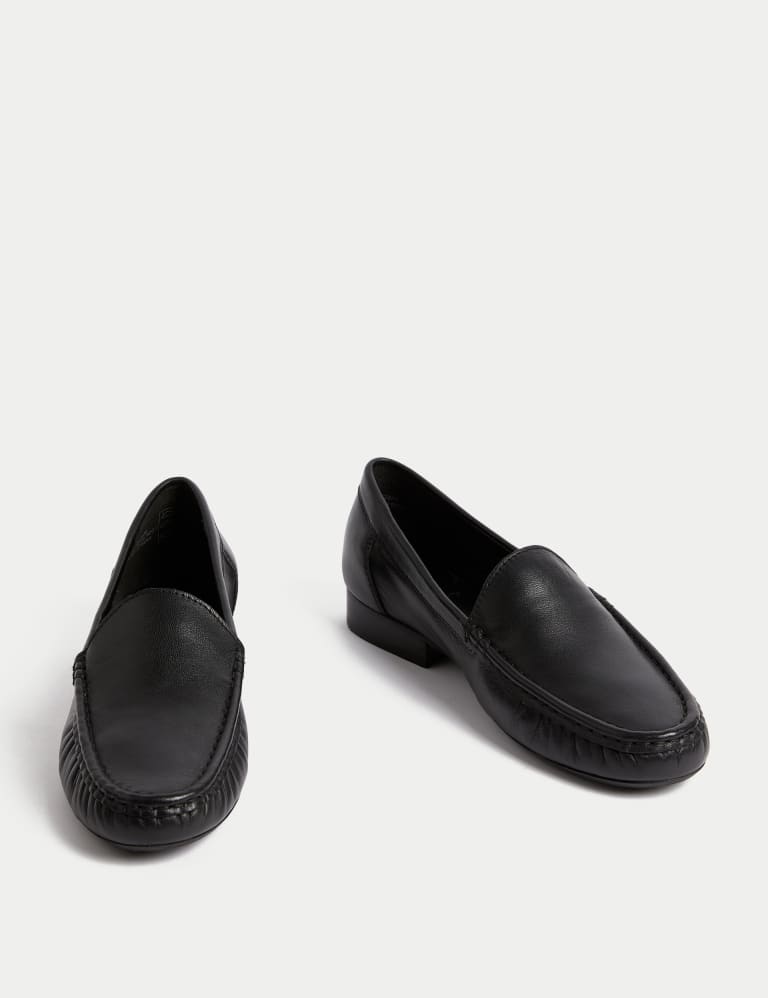 Leather Slip On Flat Loafers 2 of 3