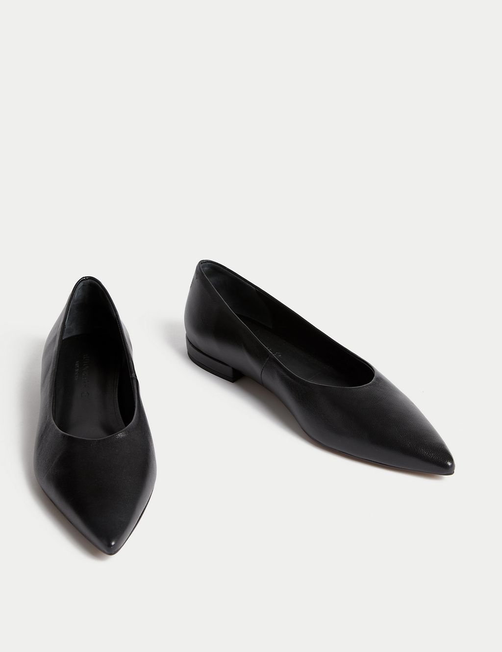 Leather Slip On Flat Pointed Pumps 1 of 3