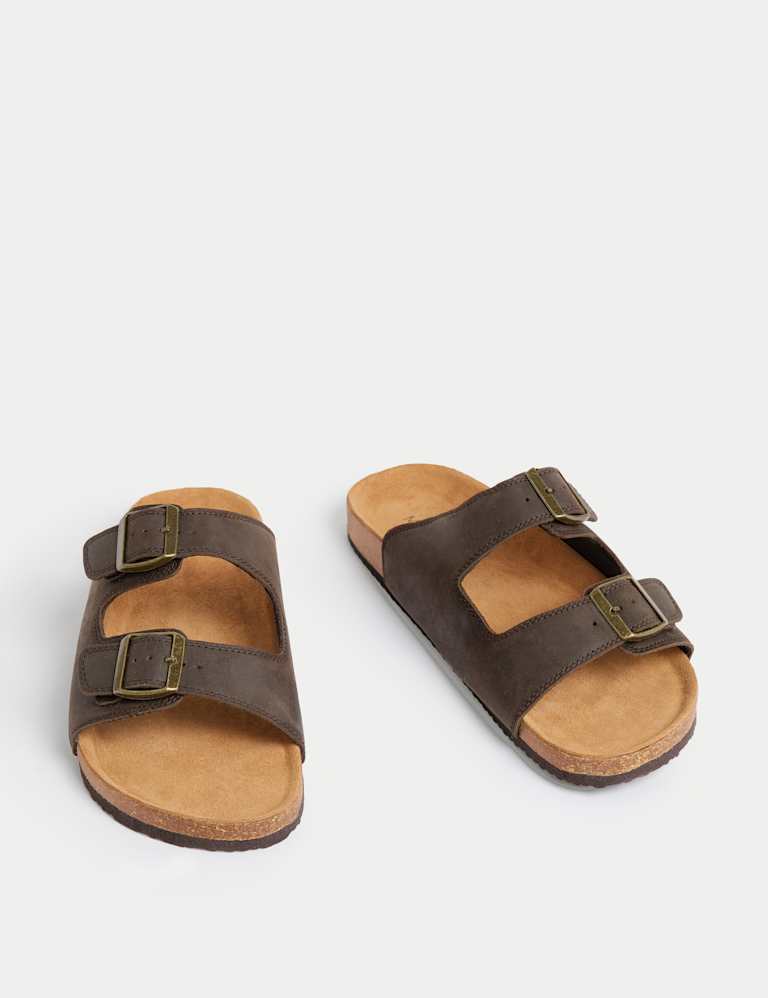 Leather Slip On Sandals M S Collection M S