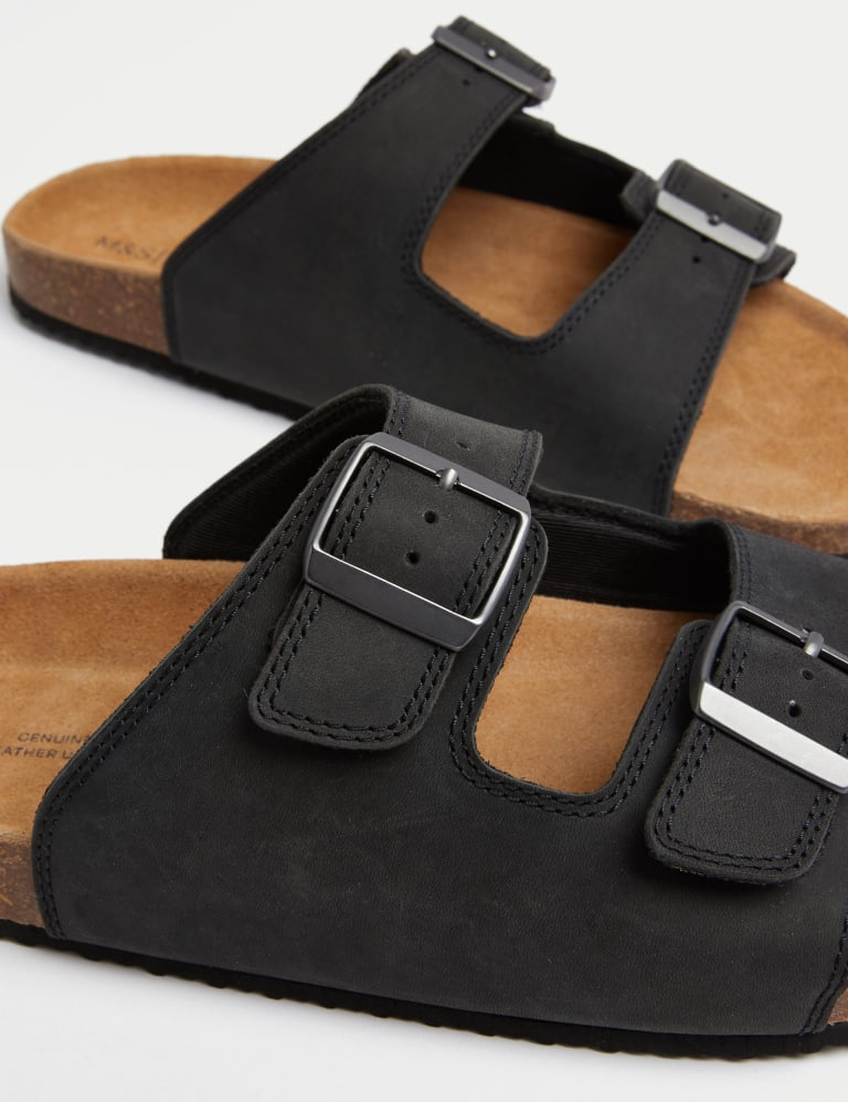 Leather Slip On Sandals