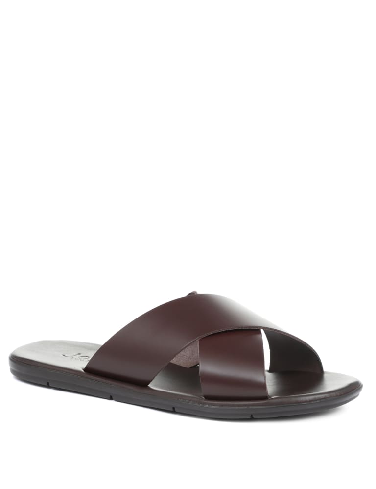 Leather sandals deals slip on